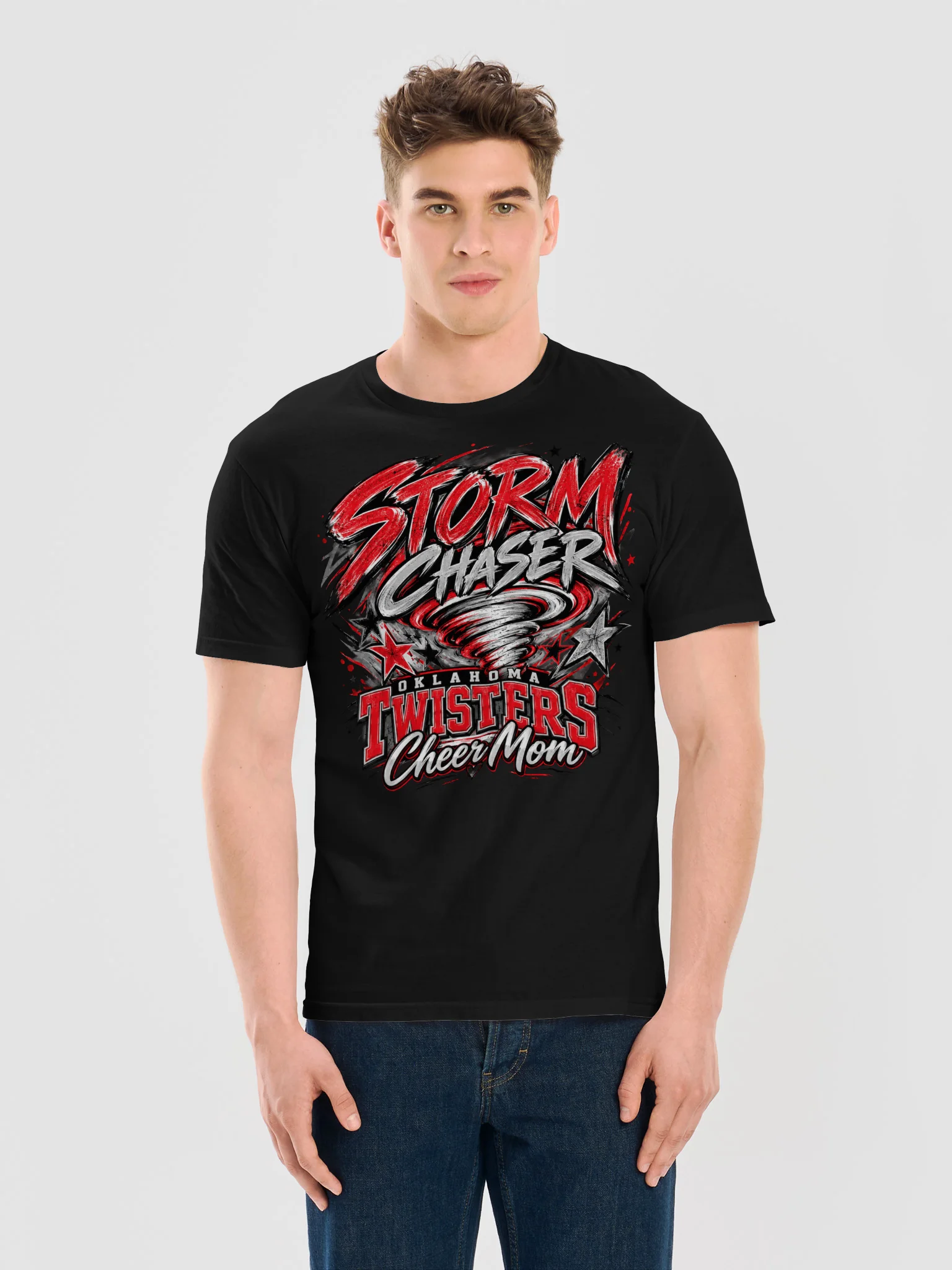 Oklahoma Twisters Storm Chaser Cheer Mom T-Shirt product image (22)