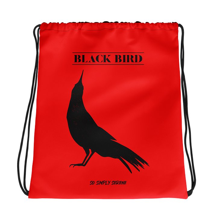 Black Bird Drawstring Bag product image (1)