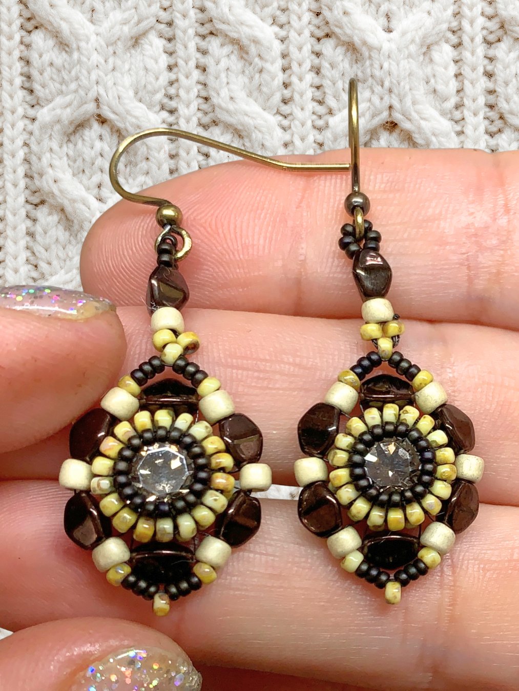 Spellbound Beaded Earrings - Bronze product image (2)