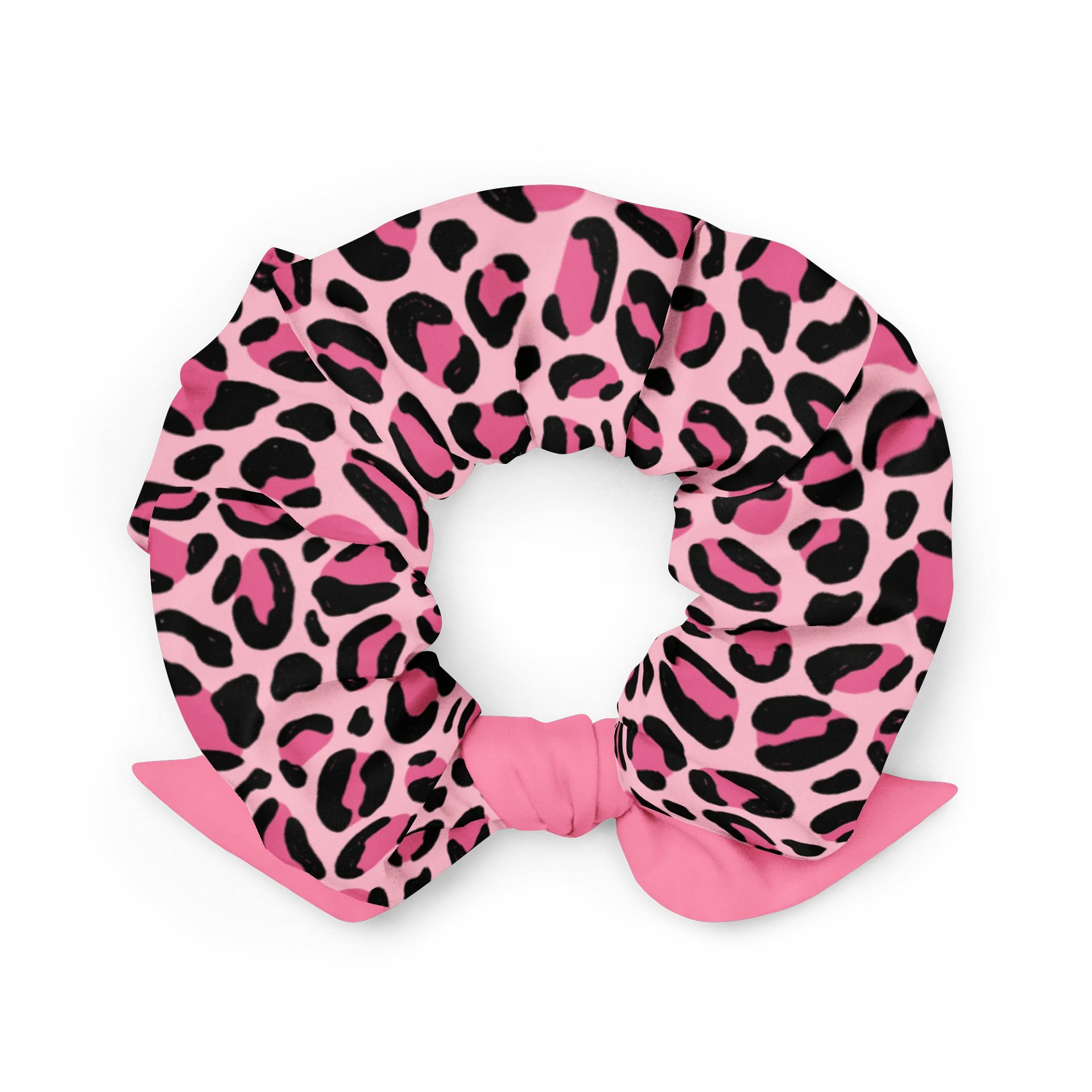 Pink Wildcat Eco Scrunchie with Bow | Sustainable Hair Accessory product image (2)