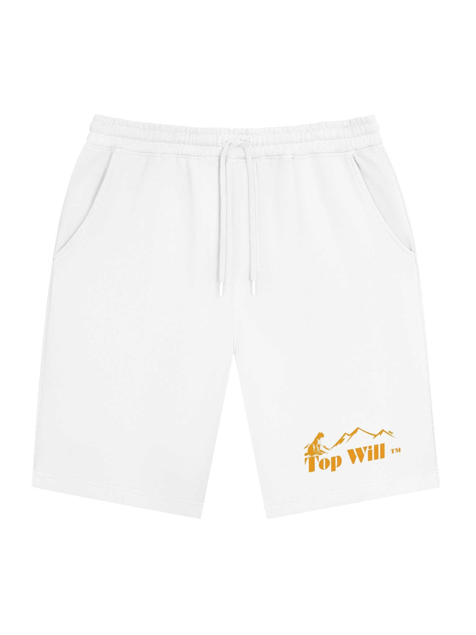 Top Will ™ Mens White and Orange Fleece Shorts product image (1)
