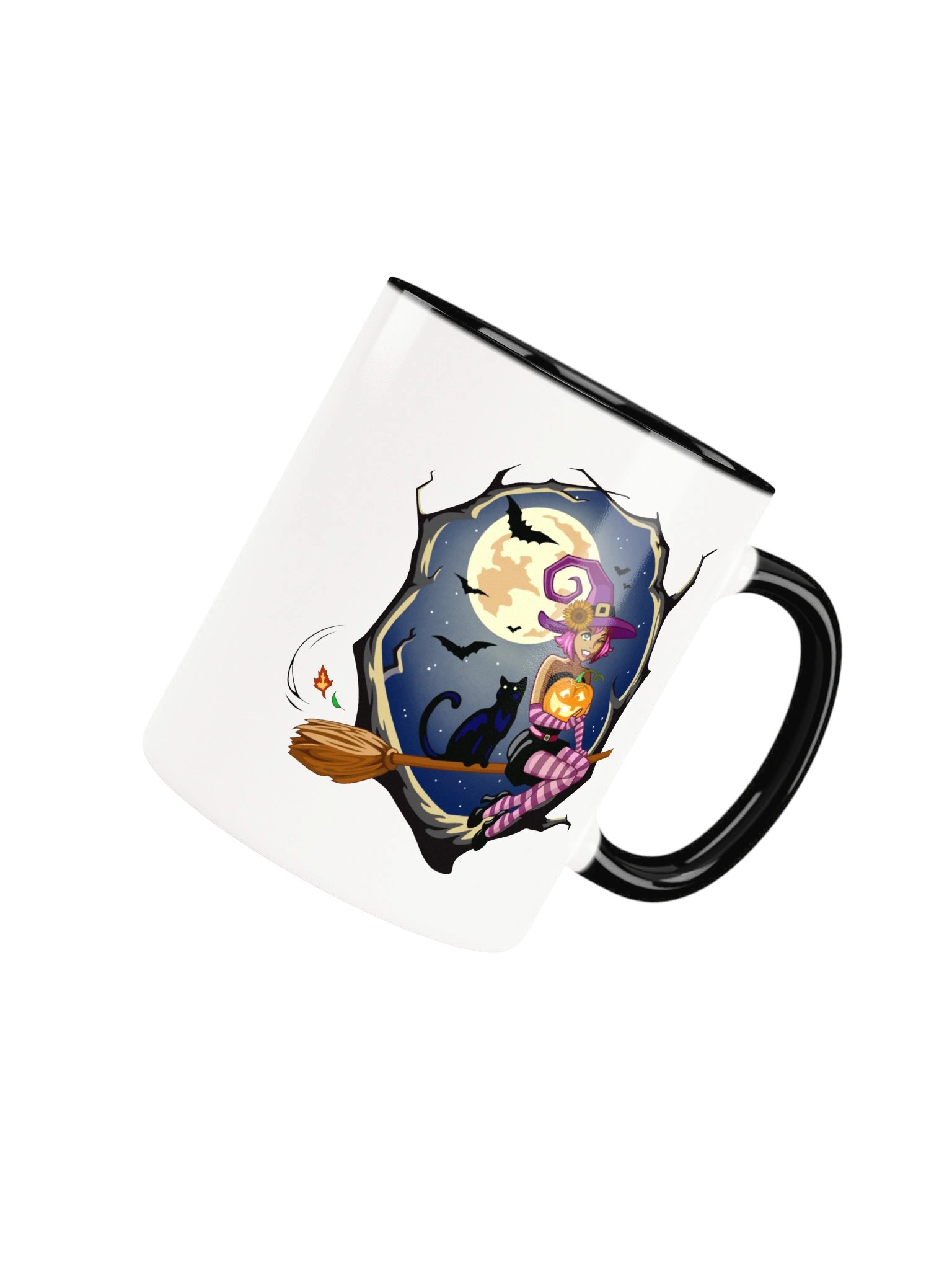Whimsical Sunflower Witch Ceramic Mug – Cute Cartoon Halloween Coffee Cup product image (7)
