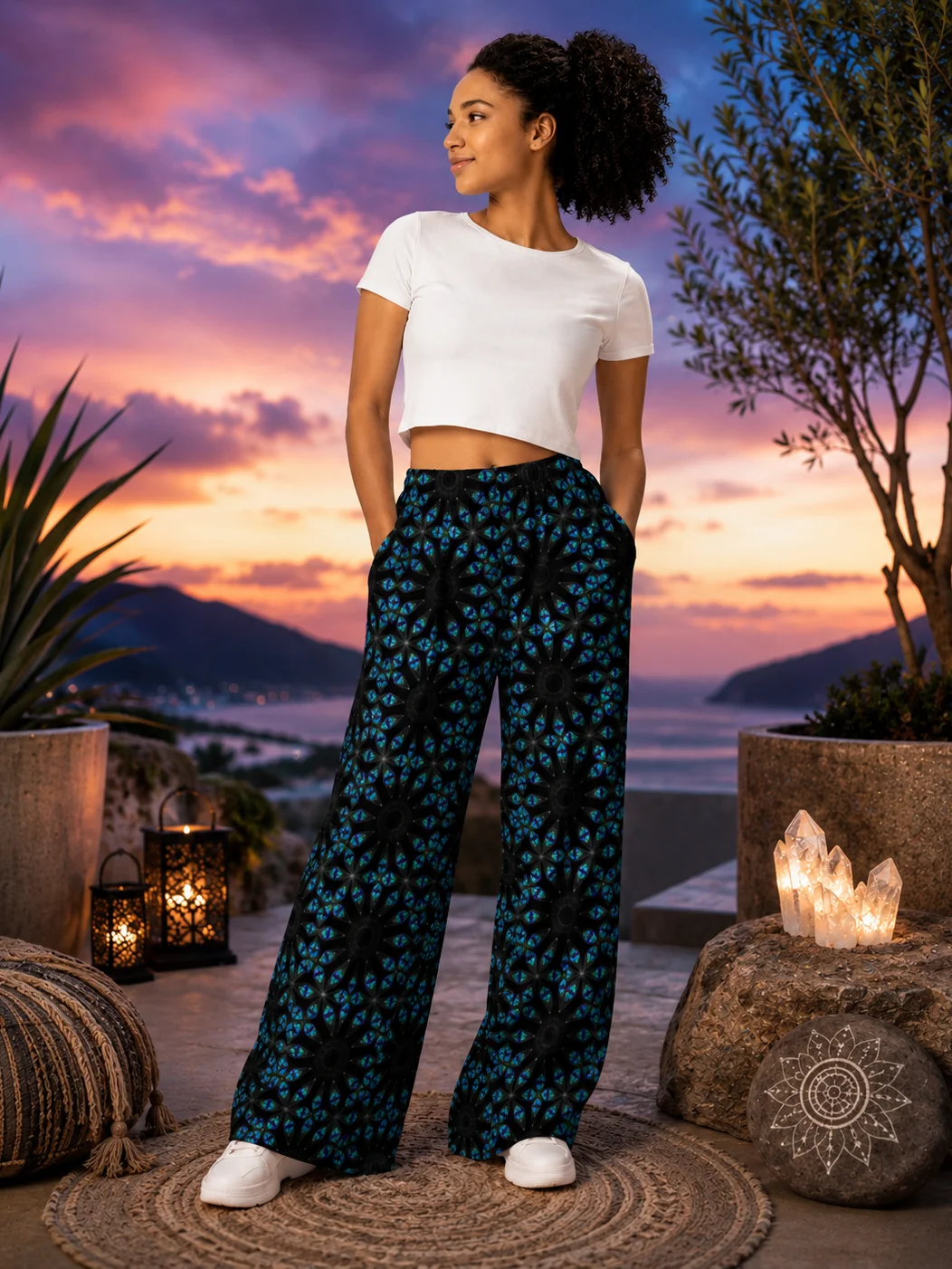 Celestial Rhythm Wide Leg Lounge Pants product image (1)