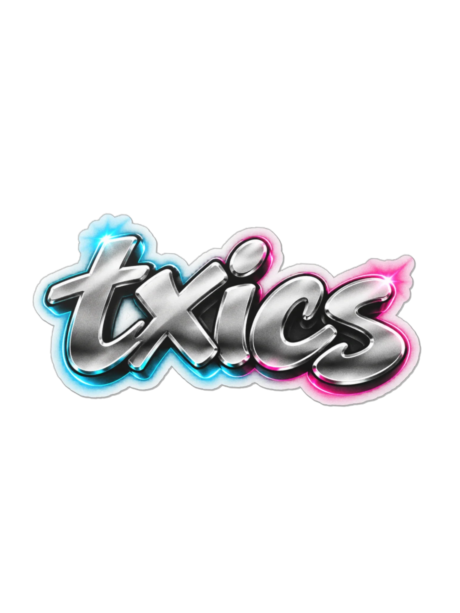 txics Neon Chrome Die-Cut Sticker