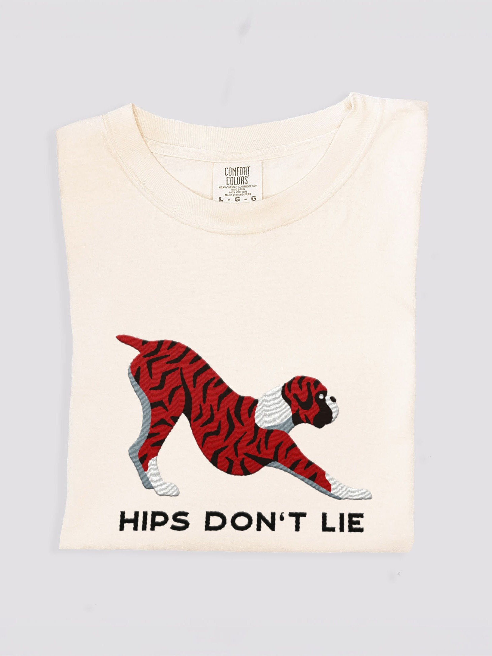 Hips Don't Lie T-Shirt(Embroidered) of a Boxer(Brindle) product image (2)