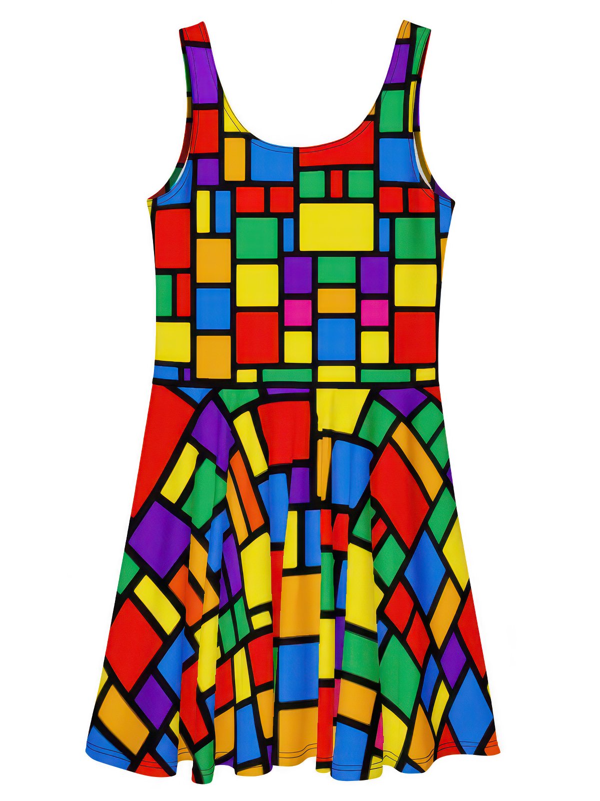Color Block Geometric Art Dress product image (4)