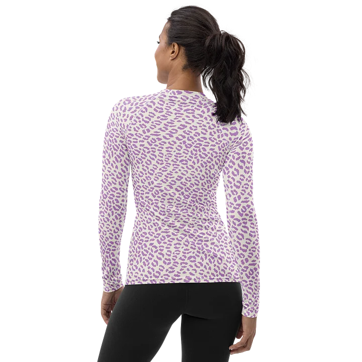 Trendy Purple Leopard Print Women's Rash Guard product image (2)