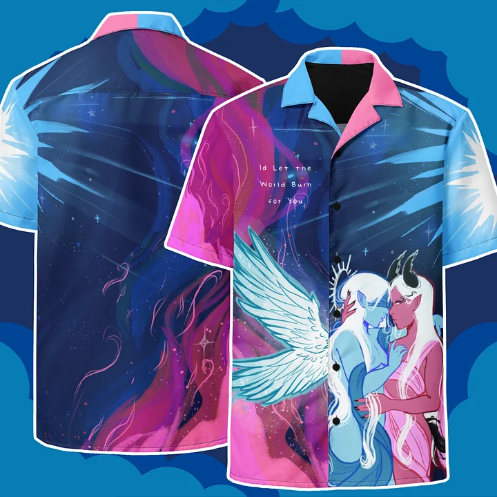 Transgender Subtle Pride Angel x Devil Button Up Shirt product image (2)
