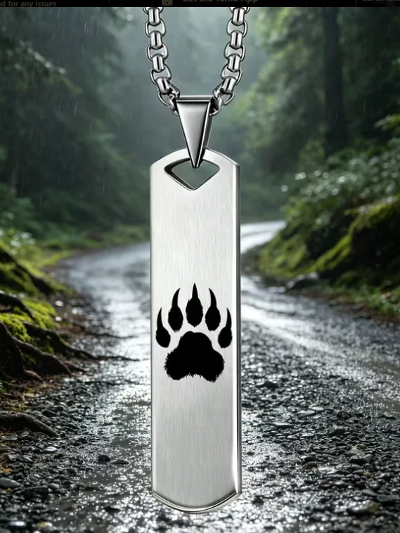 Bear Paw Print Pendant Necklace product image (1)