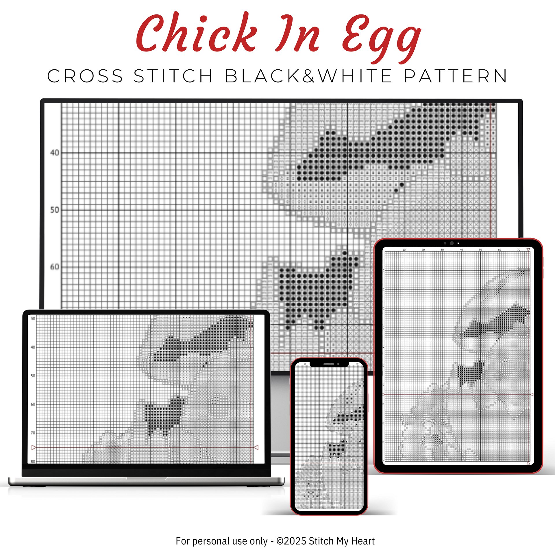 Yellow Chick Cross Stitch Pattern product image (4)