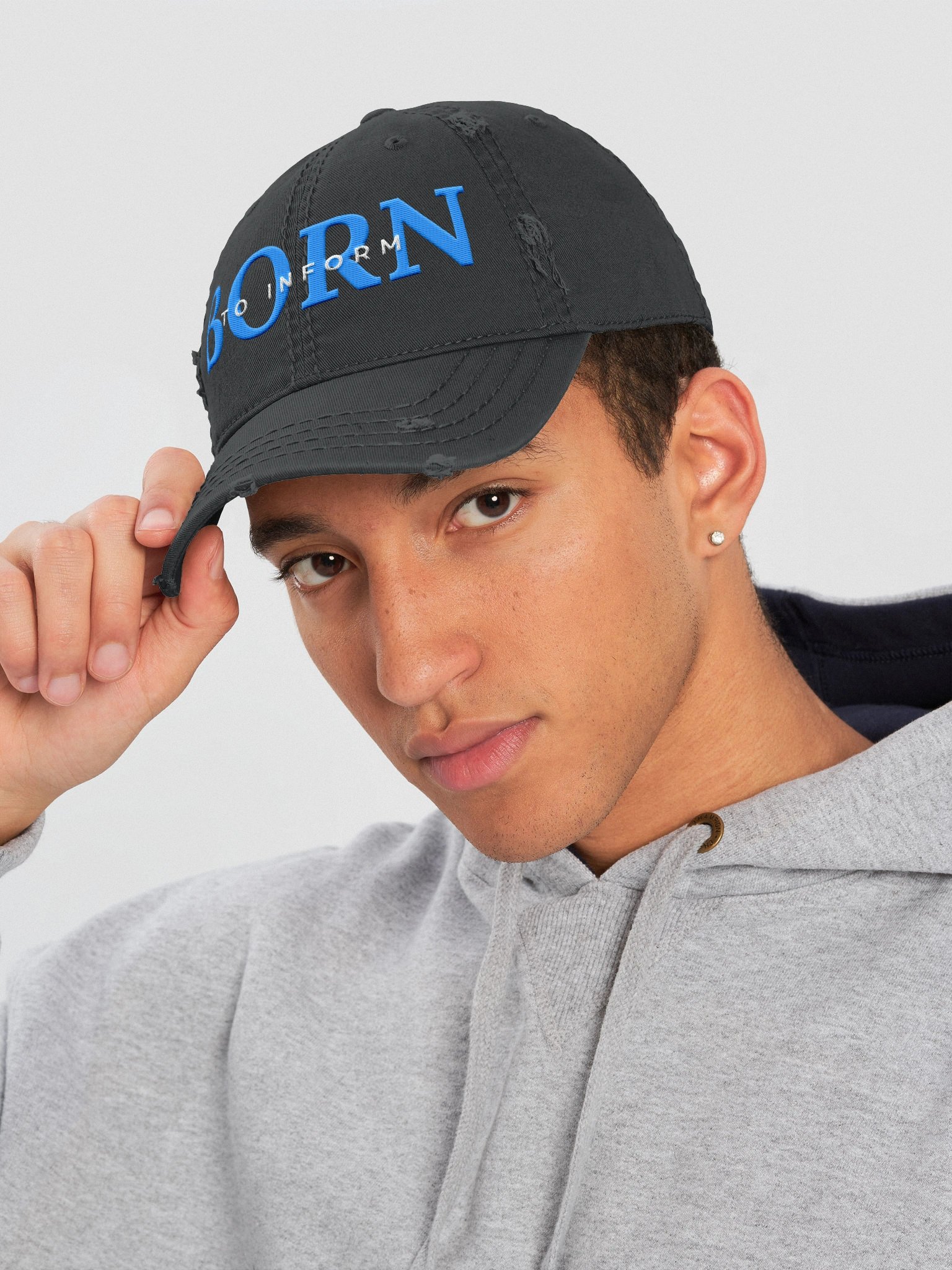 Born to Inform Manifestor Hat (Black & Navy) product image (6)