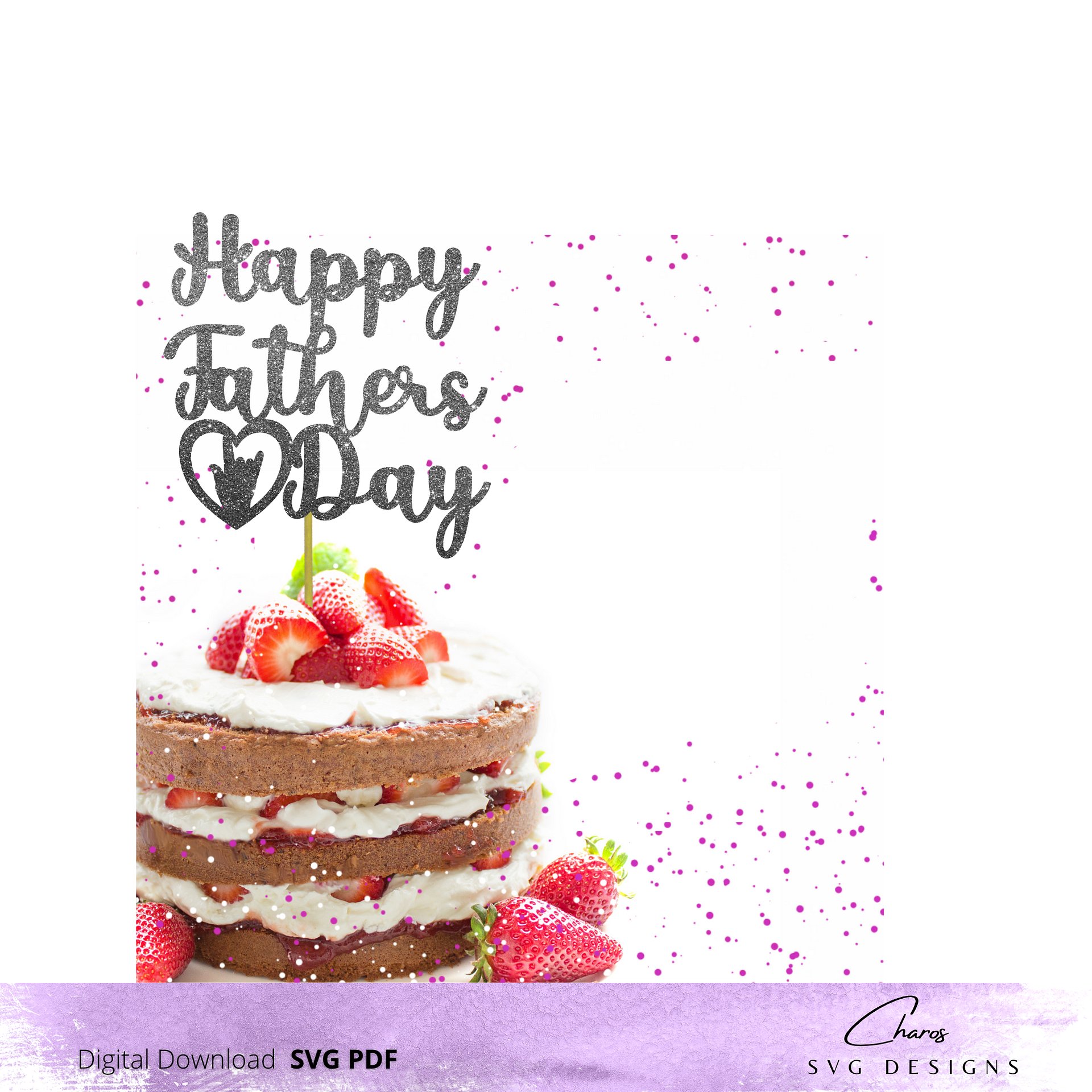 Happy Father's Day I Love You in ASL Cake Topper product image (1)