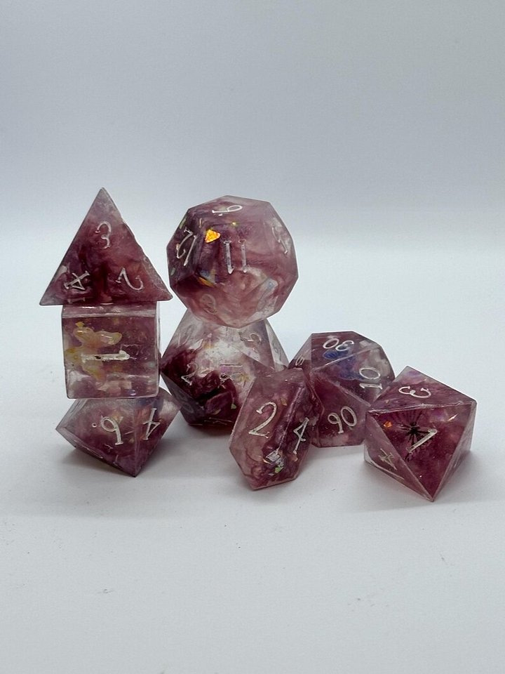 Clouded Butterfly - D&D dice set of 8 (caltrop + barrel) product image (1)