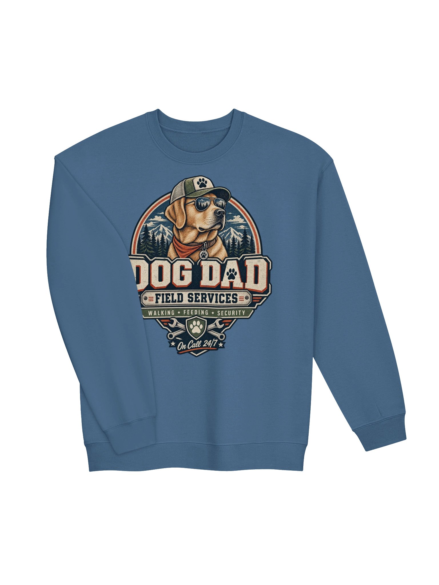 Dog Dad Field Services Crewneck Sweatshirt | Vintage Dog Dad Gift product image (16)