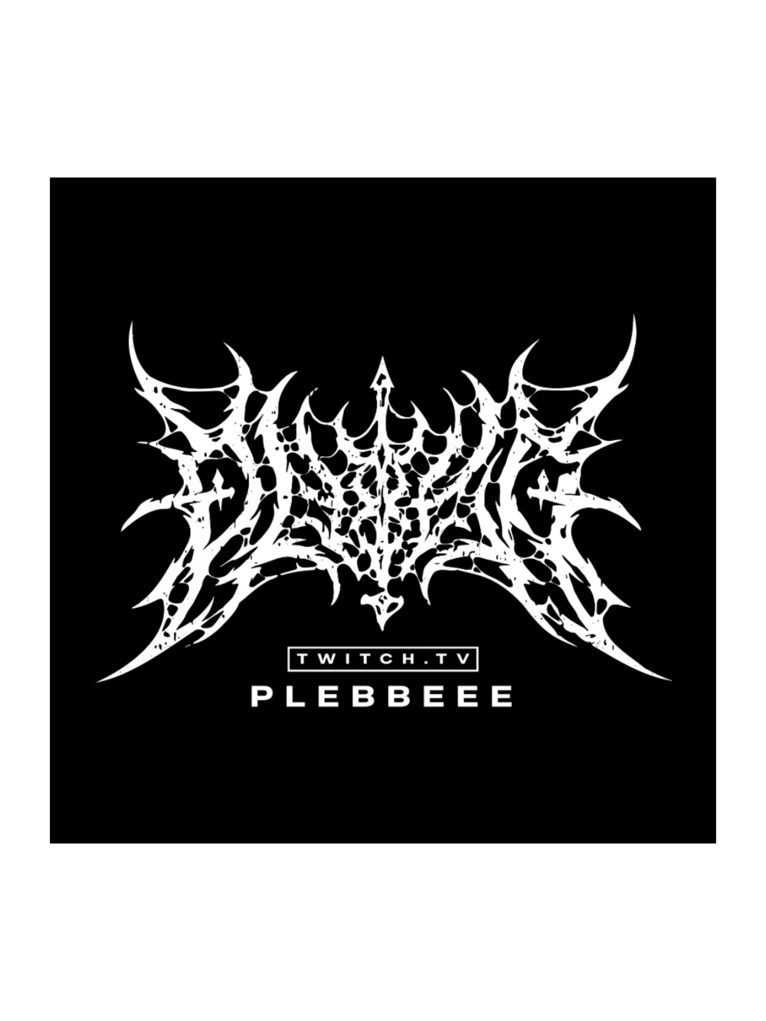 PLEBBEEE Metal Sticker | Black/White product image (1)
