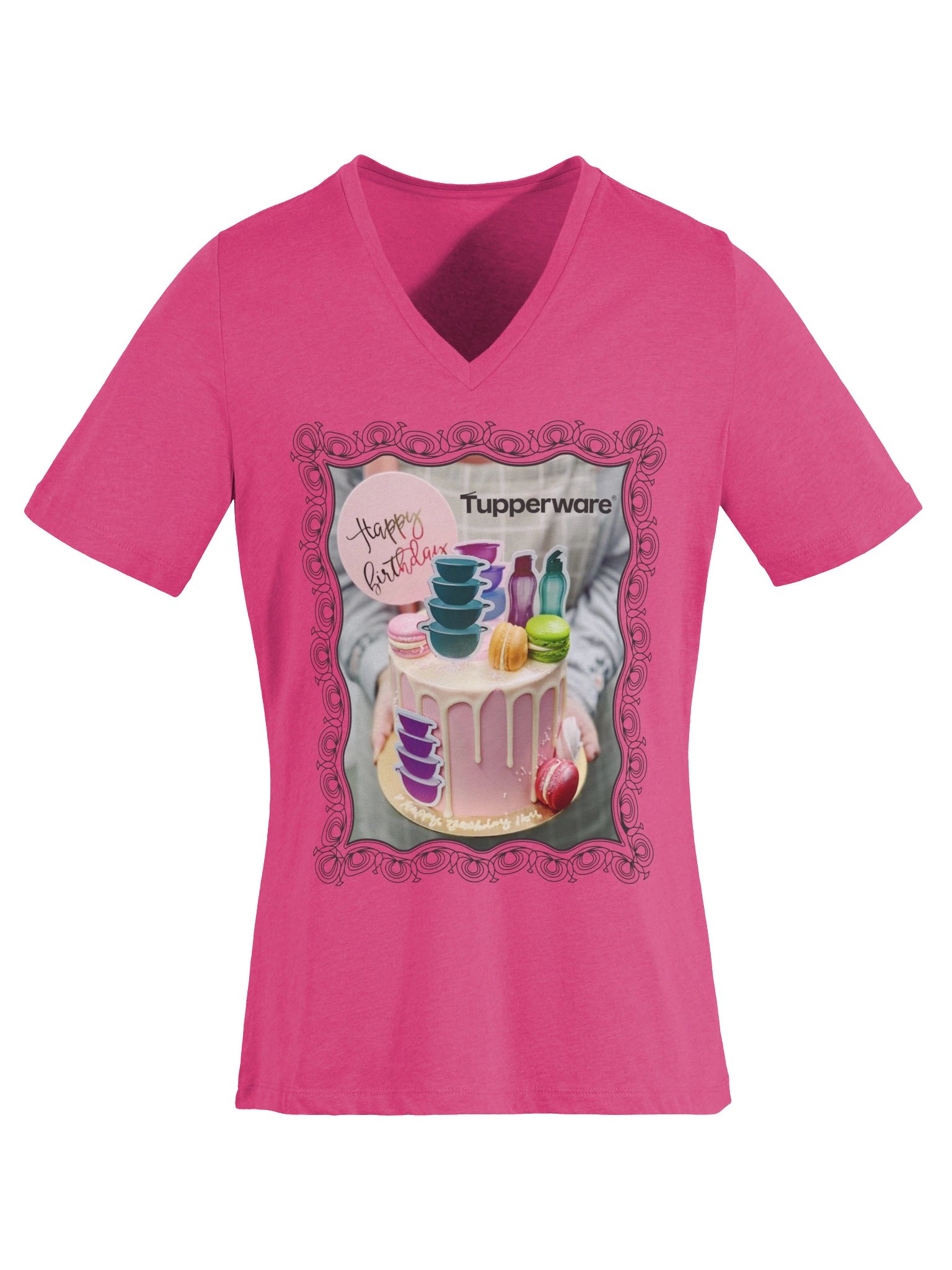 Happy Birthday Tupperware V-Neck Tee product image (15)