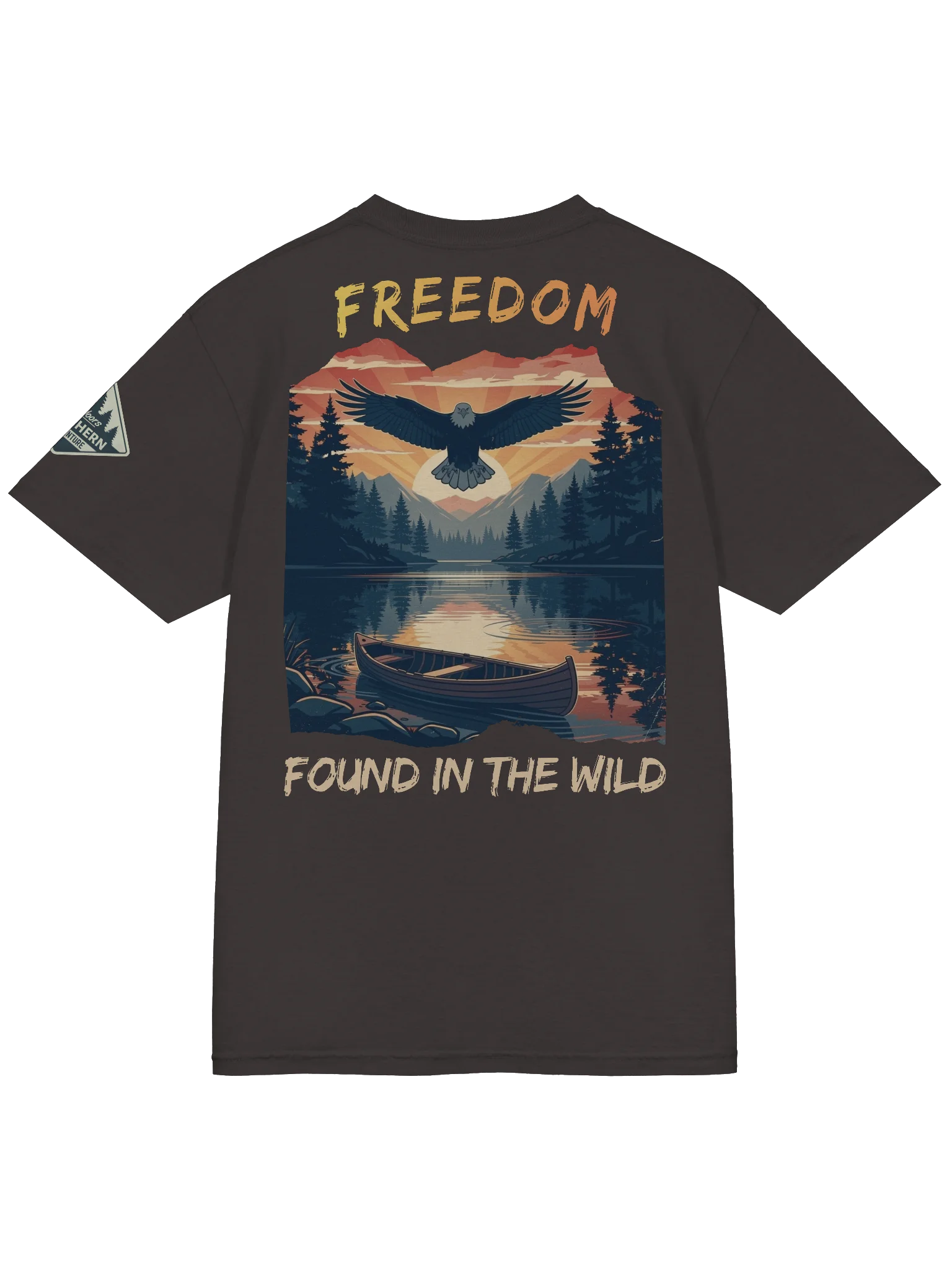 Freedom Found in the Wild – Patriotic Eagle Northwoods T-Shirt product image (1)