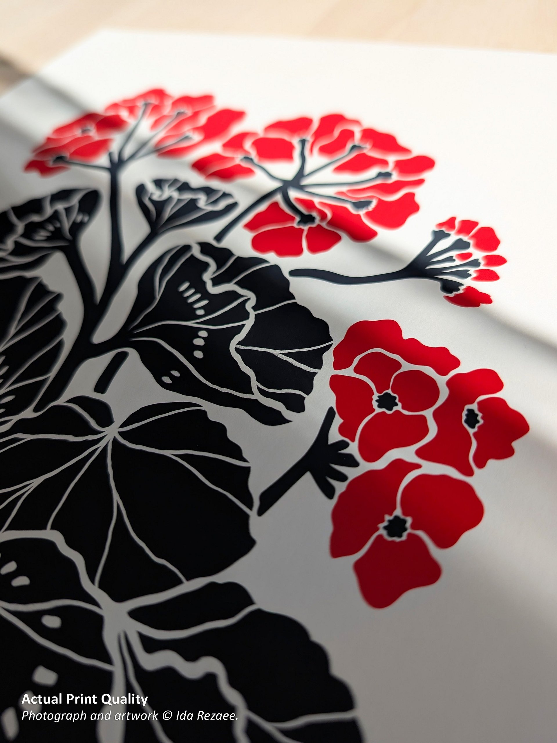 Geranium Flower Art Print, Botanical Poster product image (3)
