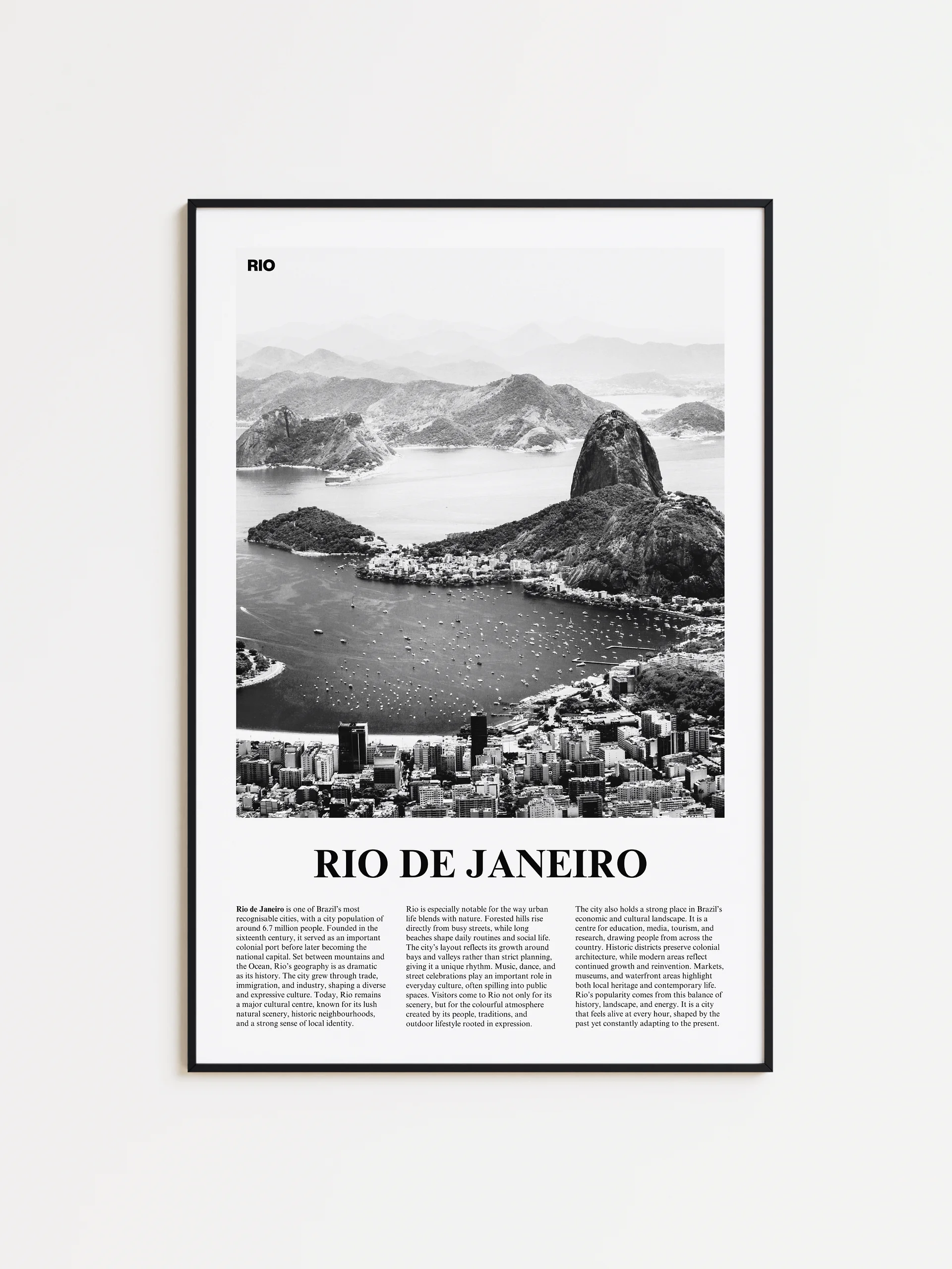 Rio de Janeiro 01 Newspaper Poster | Framed product image (1)