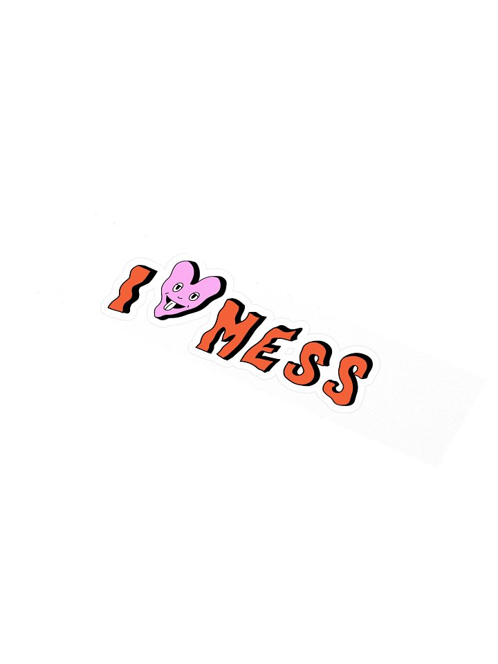 I Heart Mess Bumper Sticker product image (1)