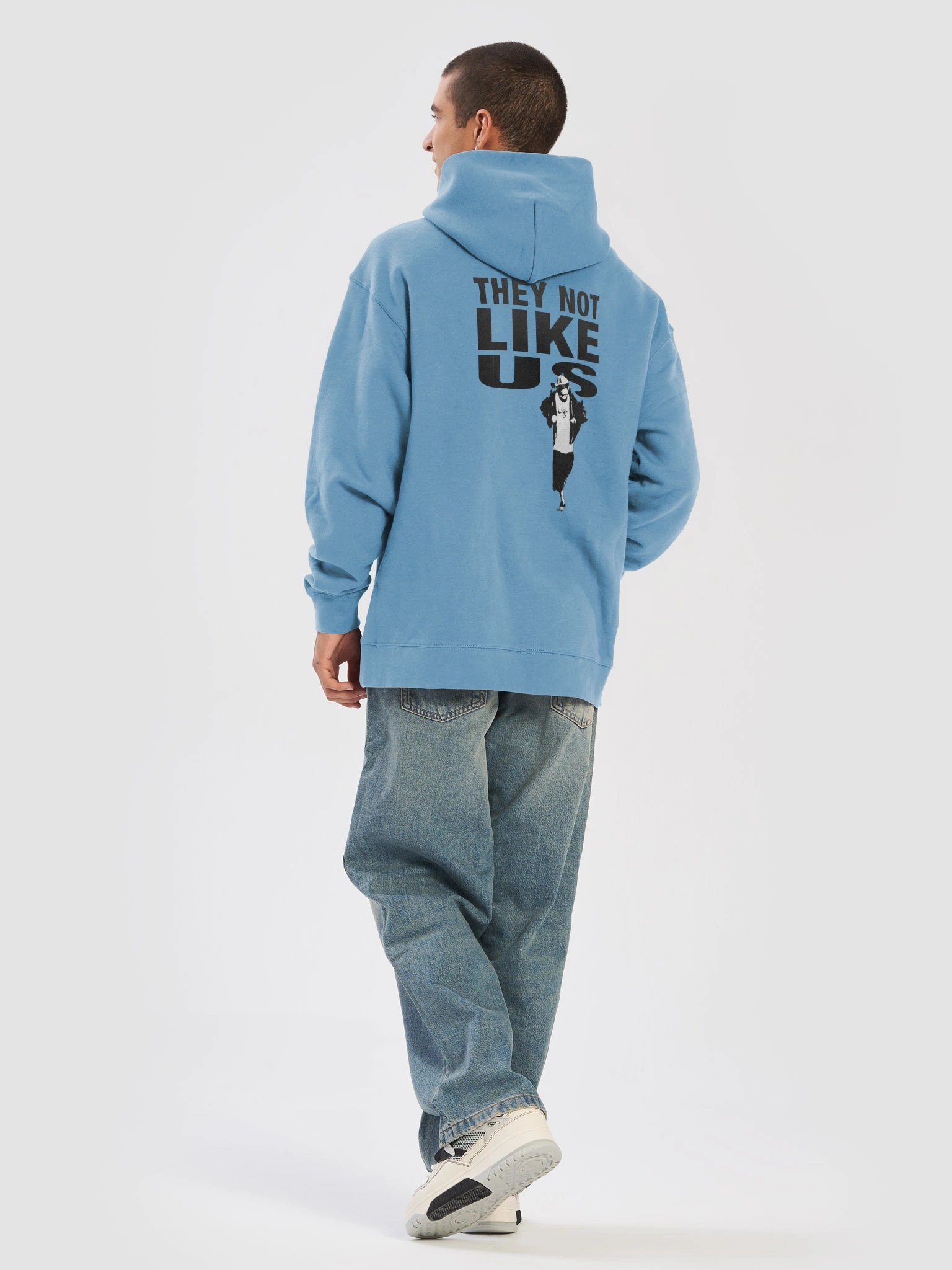 "I deserve" Graphic Oversized Hoodie – Sky Blue product image (6)