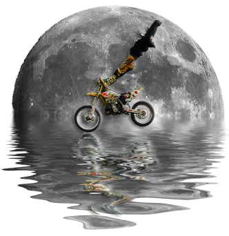 Motorcycle with Moon background product image (1)