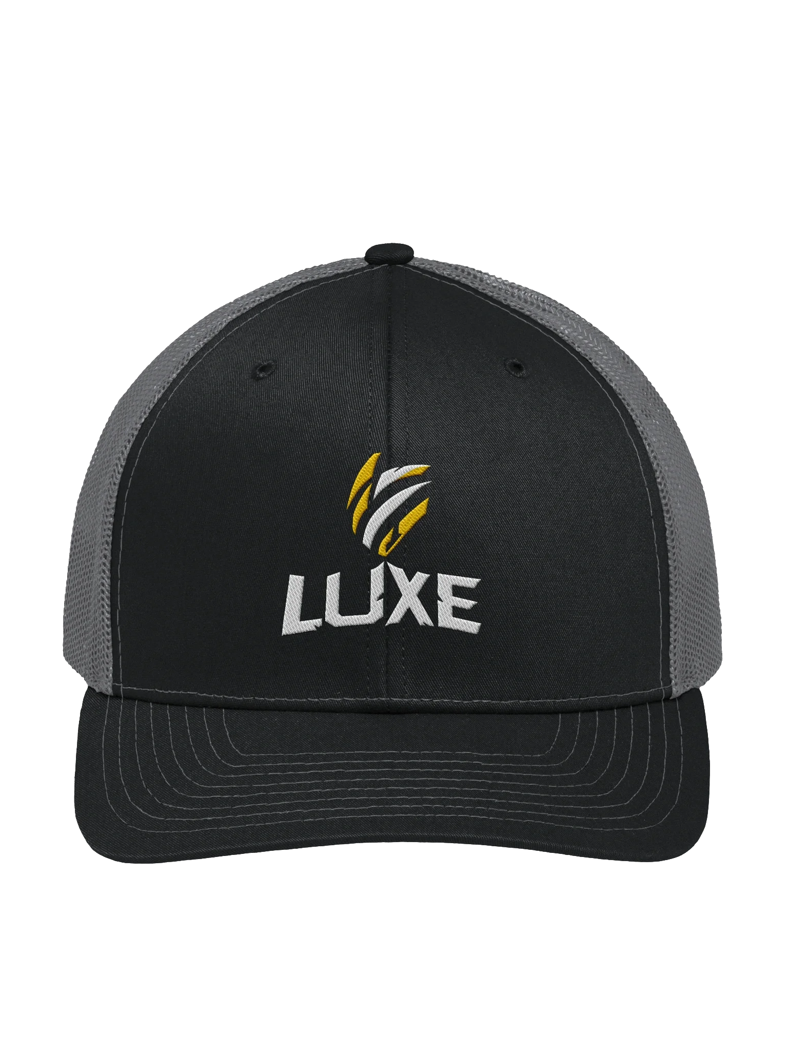 LUXE Core Embroidered Trucker Hat — Dark