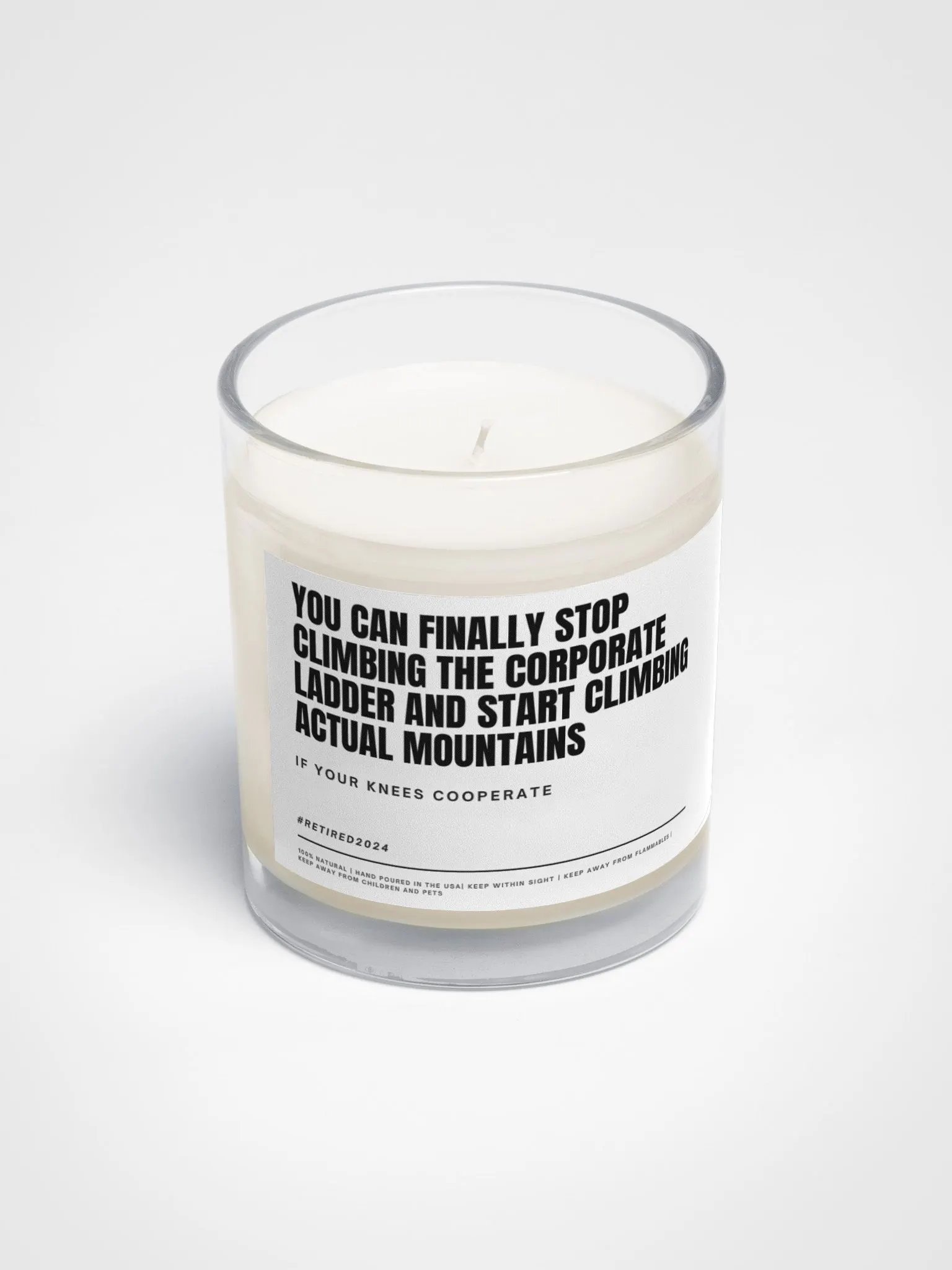 Funny retirement gift for colleague rock climber, hiker soy wax vegan candle product image (4)