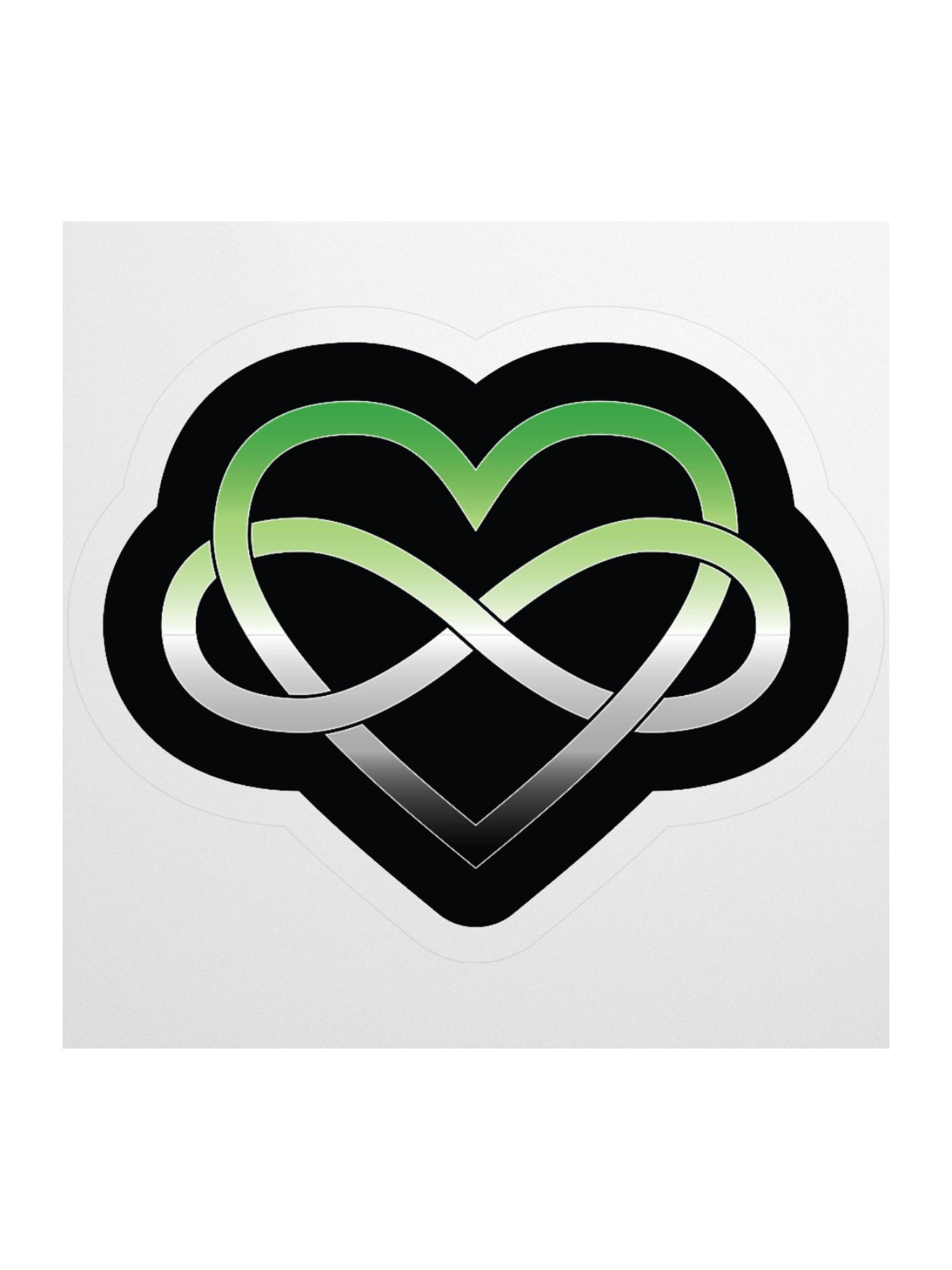 Aromantic Pride Gradient Polyamory Infinity Heart Sticker product image (2)