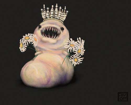 2024 #larva from #mannysmonstermayhem 🖤
.
.
.
#cottoncandy #missworld #tiara