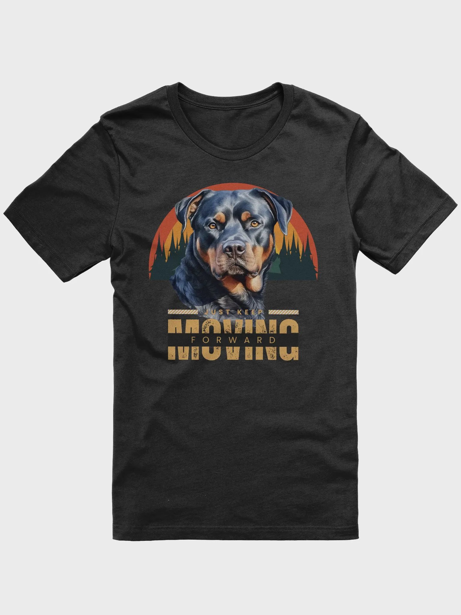Rottweiler Keep Moving Forward Regular Fit T-shirt product image (3)