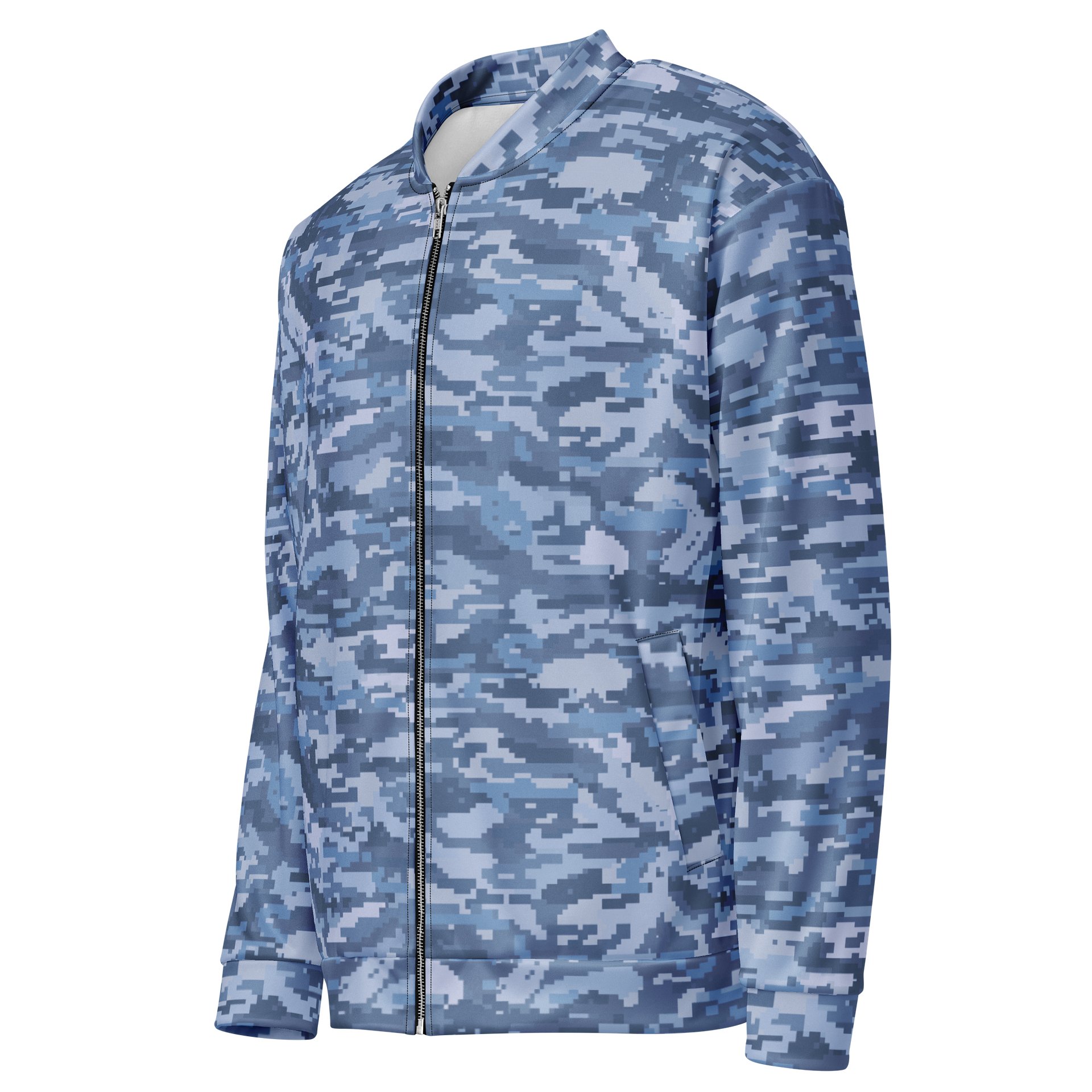 Blue Pixel Military Camouflage Bomber Jacket product image (3)
