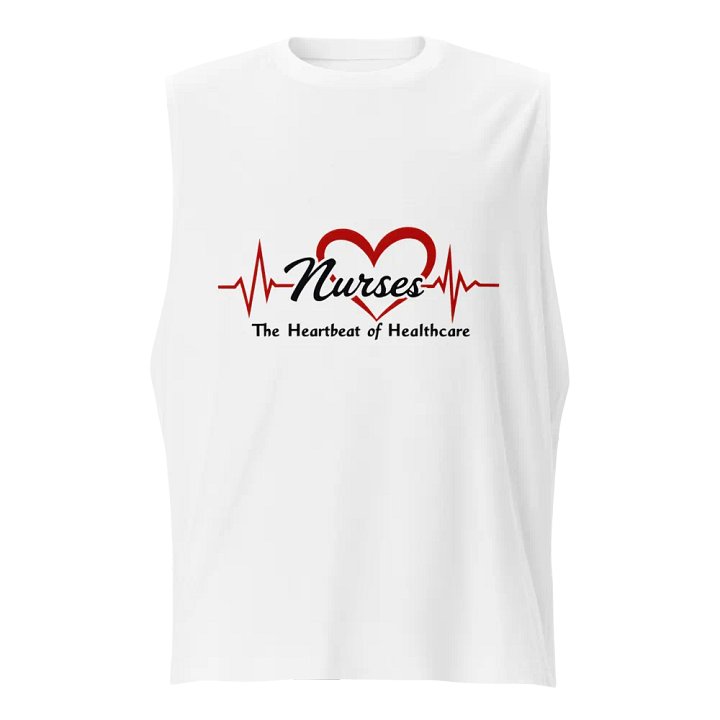 Nurses Heartbeat EKG Muscle Tank product image (1)