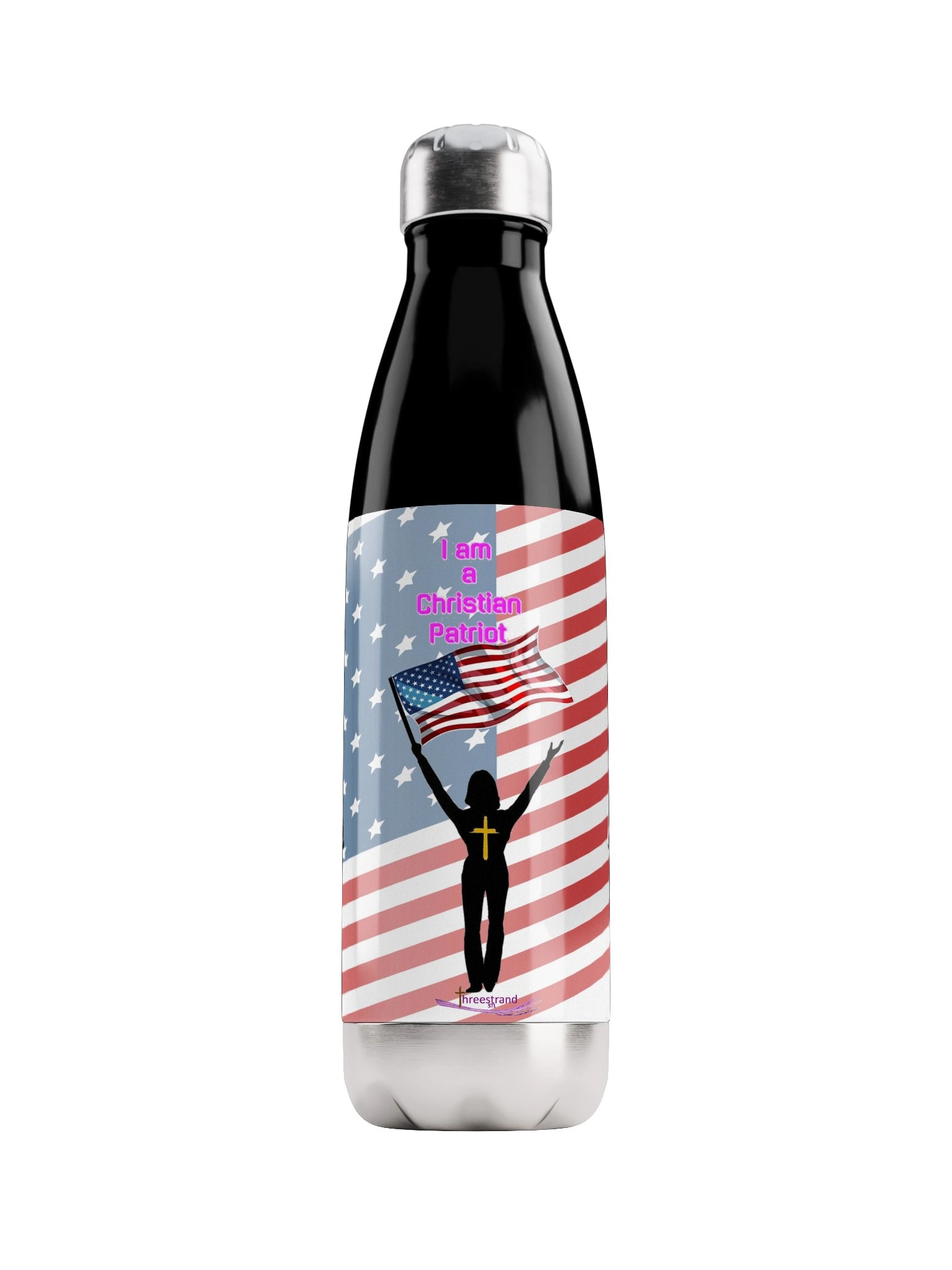 God Bless America — Female Christian Patriot 17 oz Bottle product image (1)