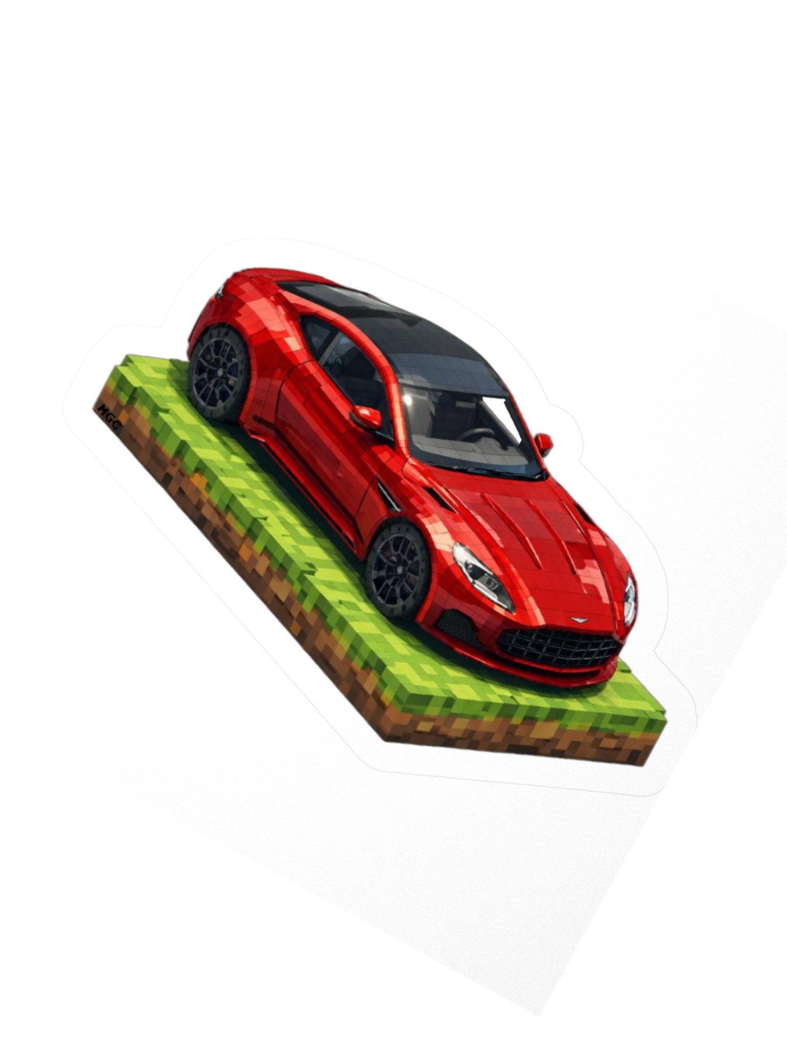 Orange Aston Martin DB12 Sticker (Pixel, Retro, Minecraft) product image (5)