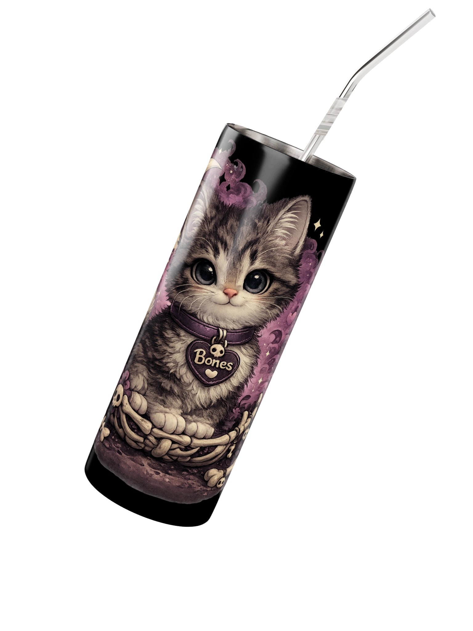 ''Bones the Cat'' Stainless Steel Tumbler product image (3)