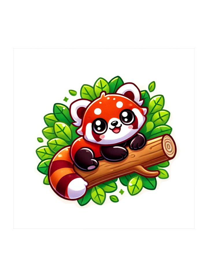 Adorable Cheerful Red Baby Panda Kiss Cut Stickers. product image (1)