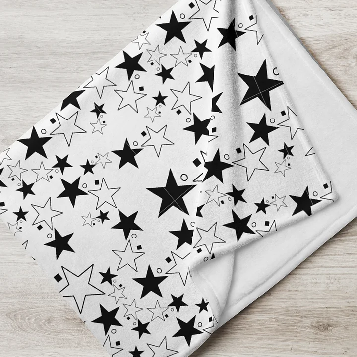 Star Square Circle Star - White - throw blanket product image (2)