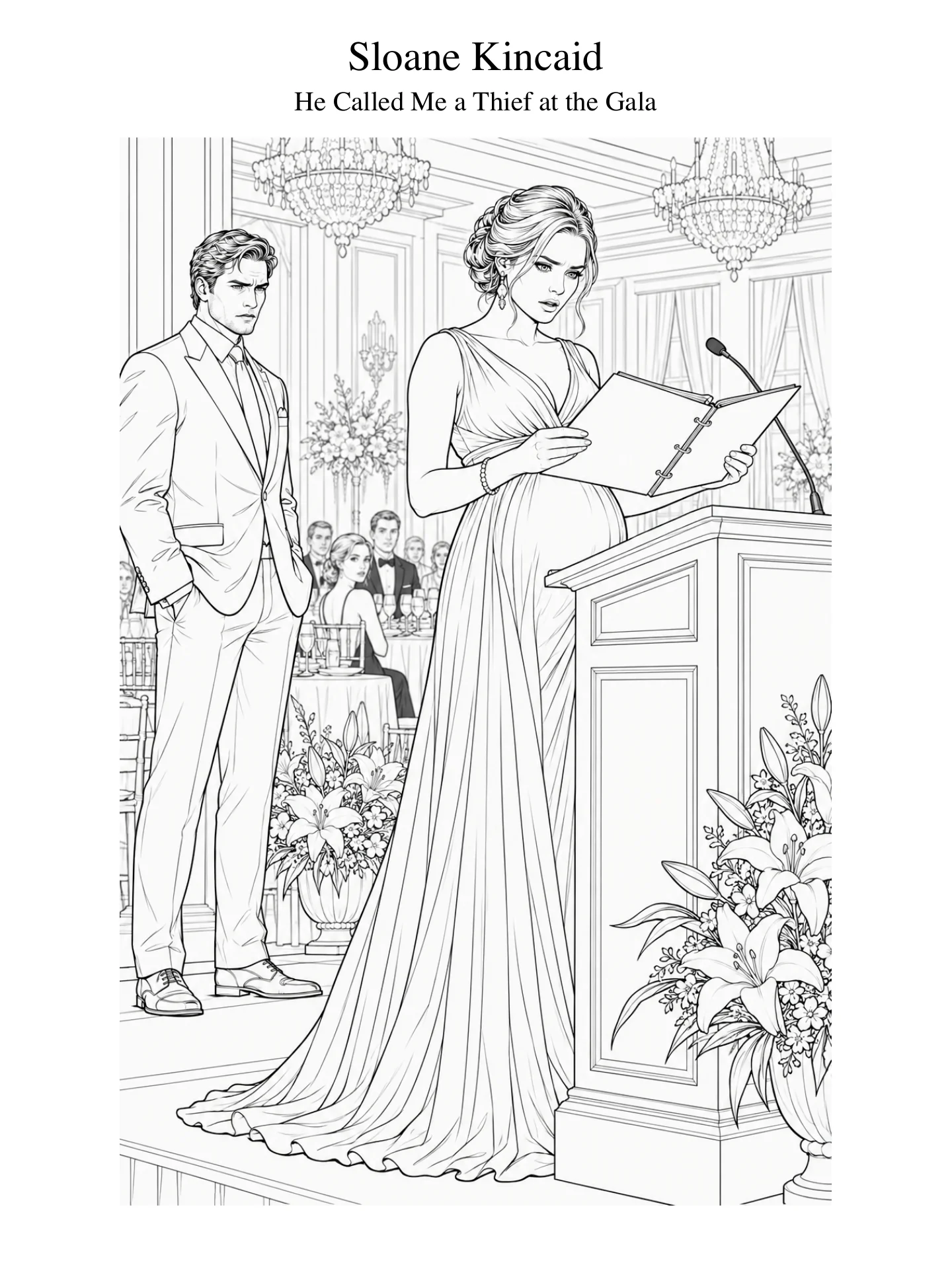 Coloring Page - Marriage in Crisis - Sloane Kincaid — He Called Me a Thief at the Gala product image (1)