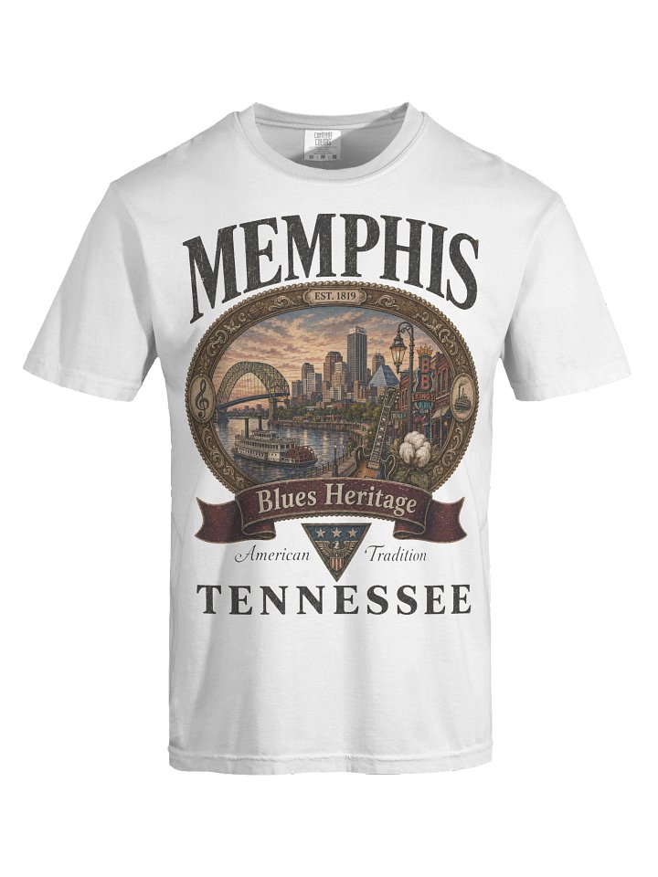Vintage Memphis Shirt, Tennessee Graphic Tee, Comfort Colors 1717 Blues Travel Souvenir T-Shirt product image (28)