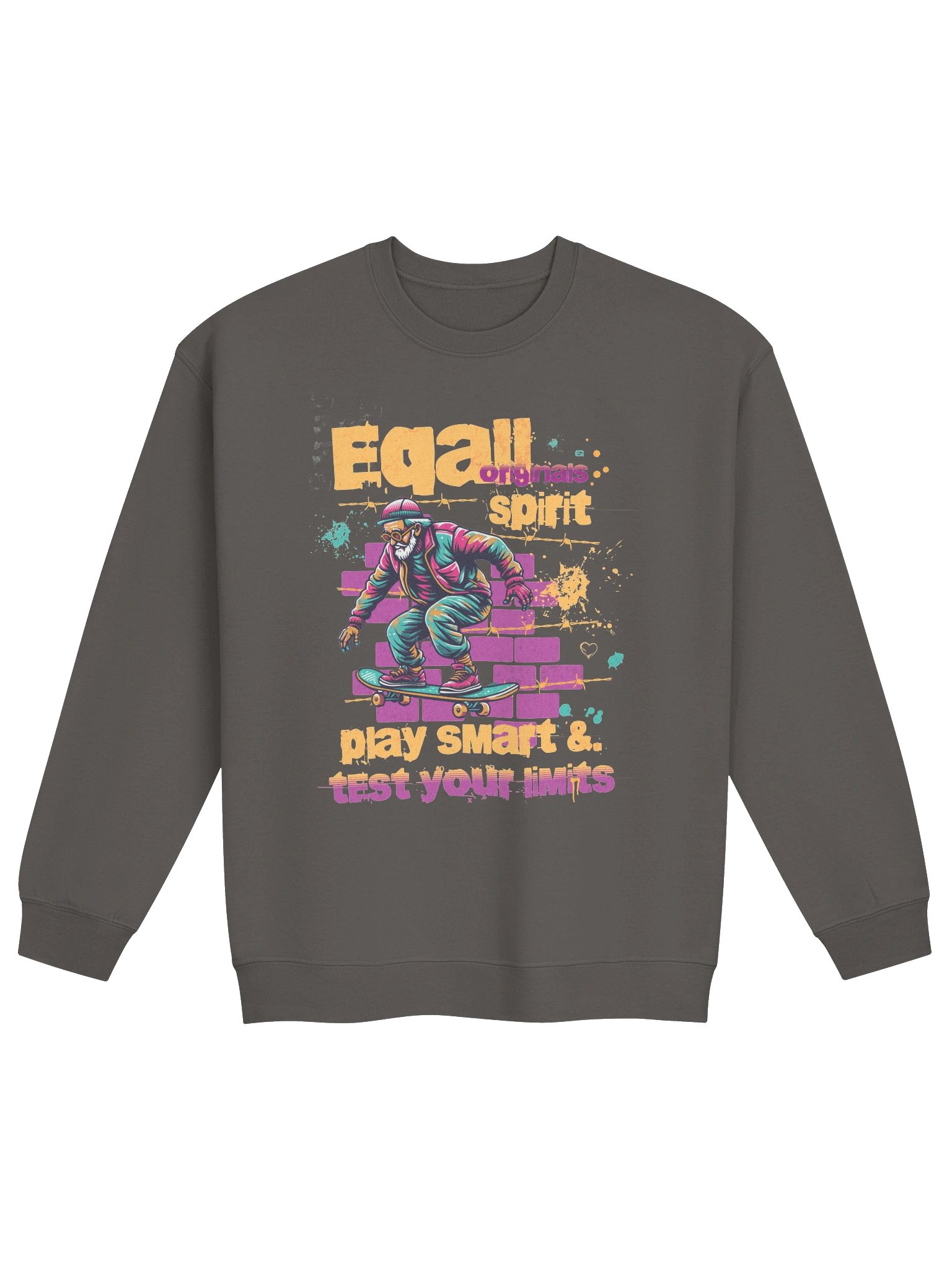 Urban Grandpa Skater Vibes Mid-weight Sweatshirt by EQALL® Originals_Pink_Orange_Turquoise product image (2)
