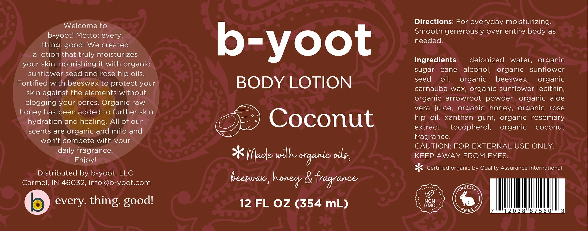 b-yoot® Organic Coconut Body Lotion product image (5)