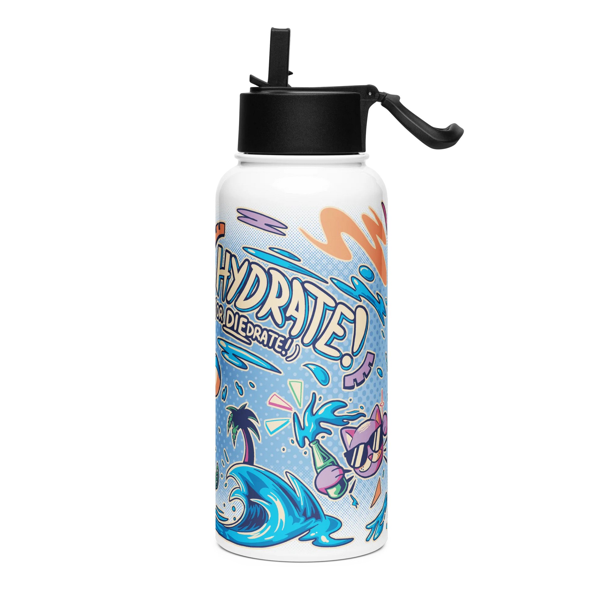 Hydrate (or DIEdrate) | Flip Straw Water Bottle product image (3)