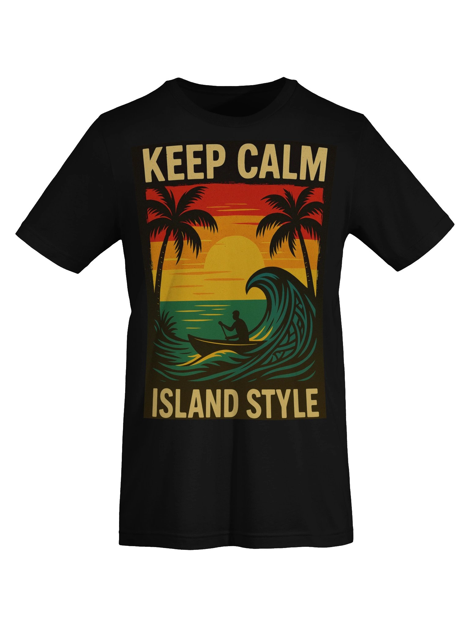 Keep Calm Island Style Hoodie – Tropical Sunset Ocean Wave | Island Life Graphic Hoodie product image (7)