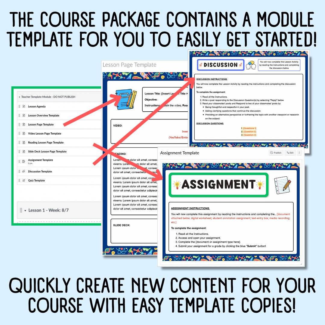 Canvas LMS Template - MODULE - Science Theme - 100% Customizable product image (4)