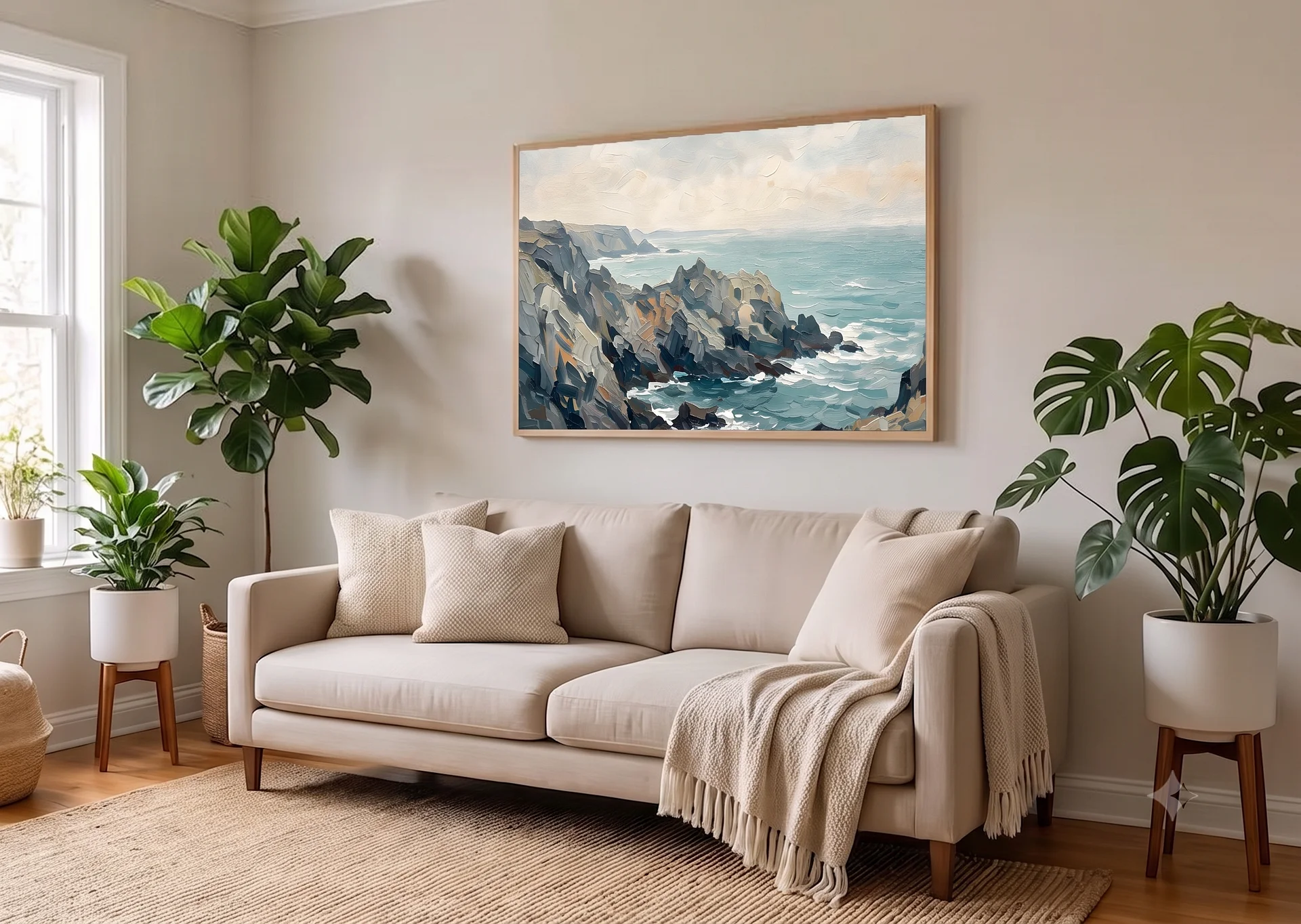 Rare Watercolor Coastal Wall Art Bundle of 3 – Fishing Boats on Wet Sand, Waves Crashing Against Coastal Rocks & Wooden Pier Extending into Ocean, Fine Detail Nautical Print product image (1)