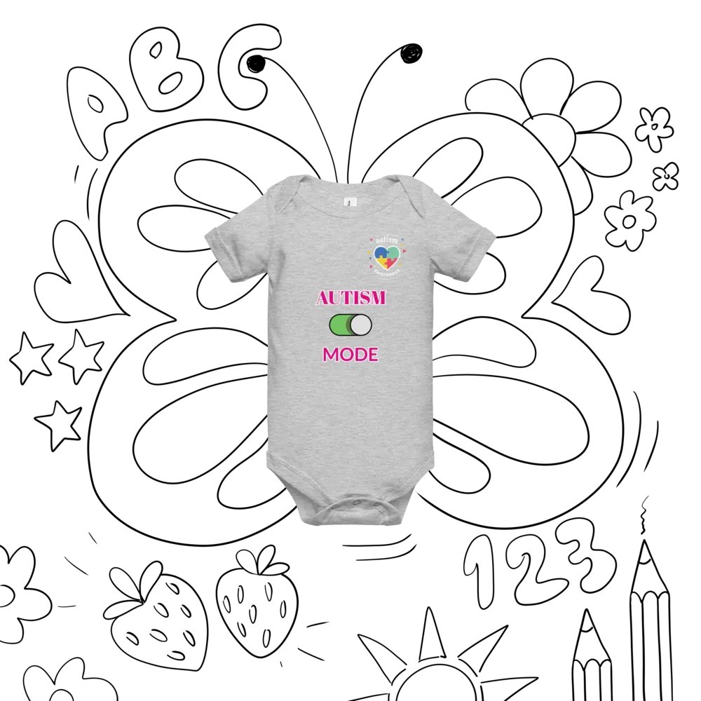Autism Mode Puzzle Heart Baby Onesie product image (8)