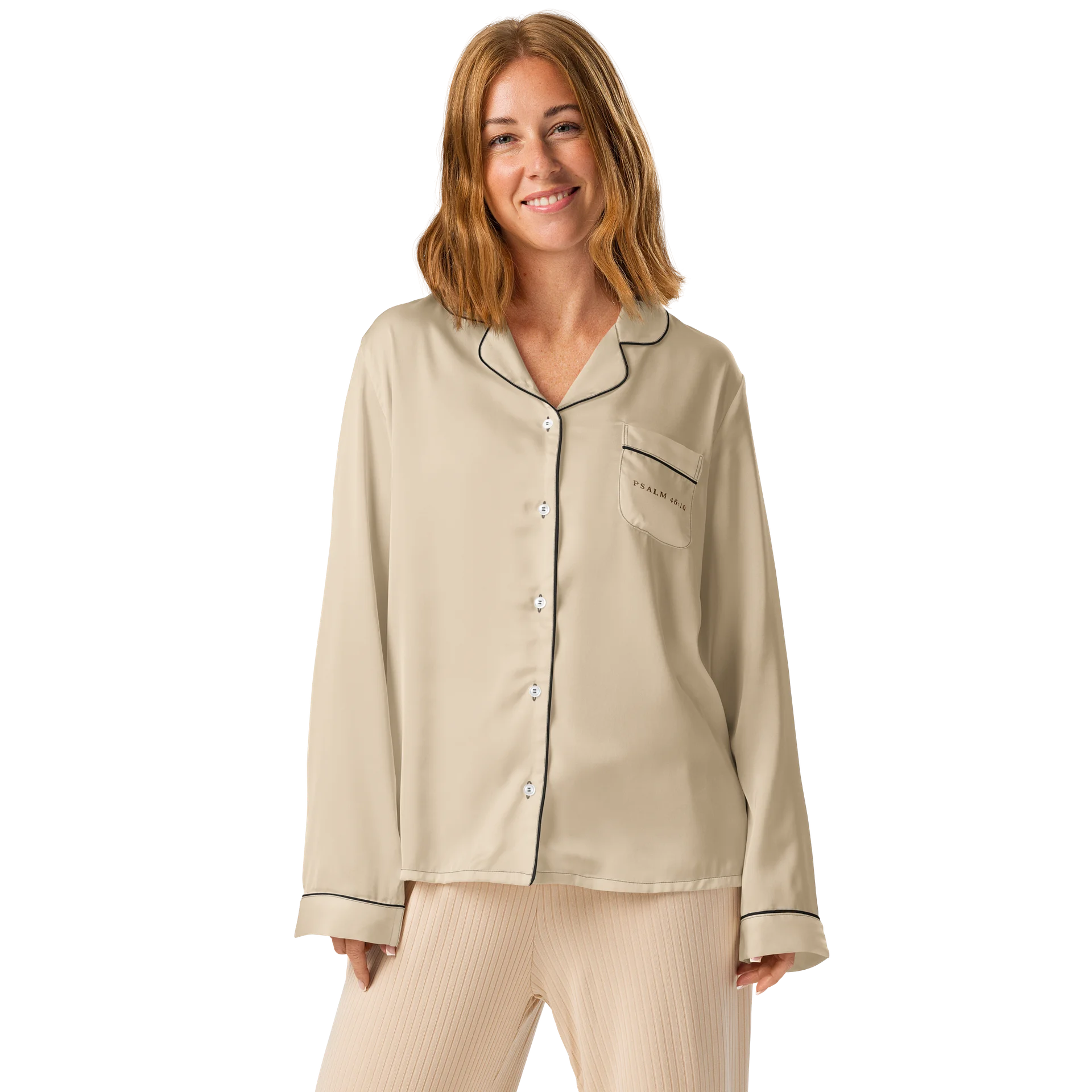 Be Still Long Sleeve Pajama Top — Psalm 46:10 product image (1)