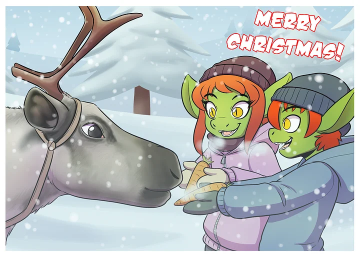 Feed the reindeer - Christmas card product image (1)