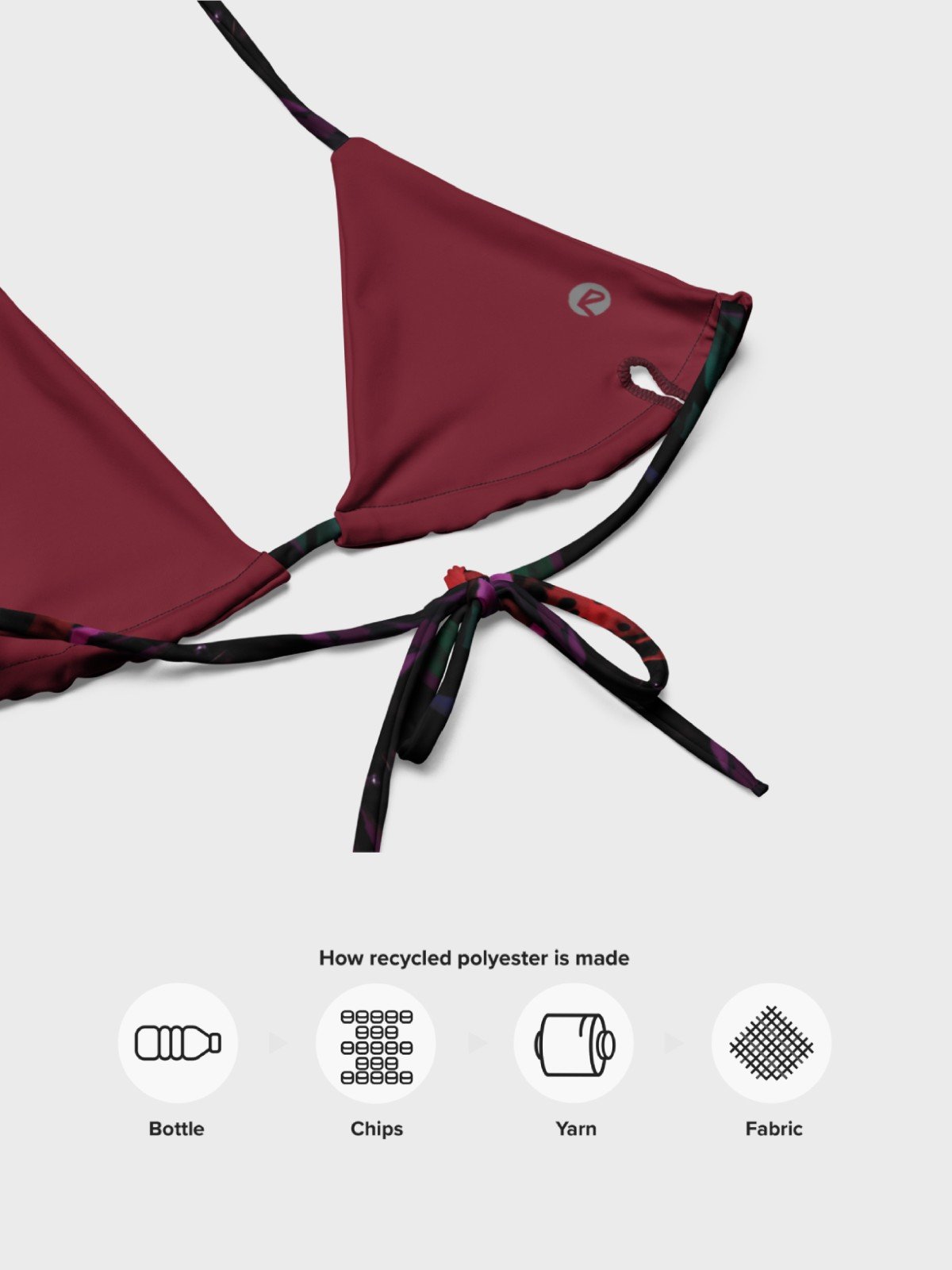 Triangle Bikini Top "Blosoom At Midnight" product image (8)